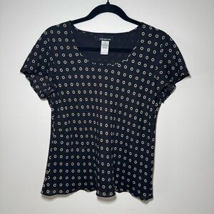 SOLD! 100% SILK 2 PCS Black Polka Dot Women's Top